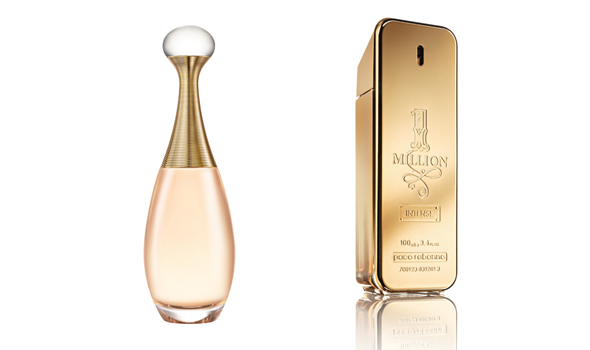 J'Adore Voile de Parfum (Dior) et One Million Intense (Paco Rabanne)